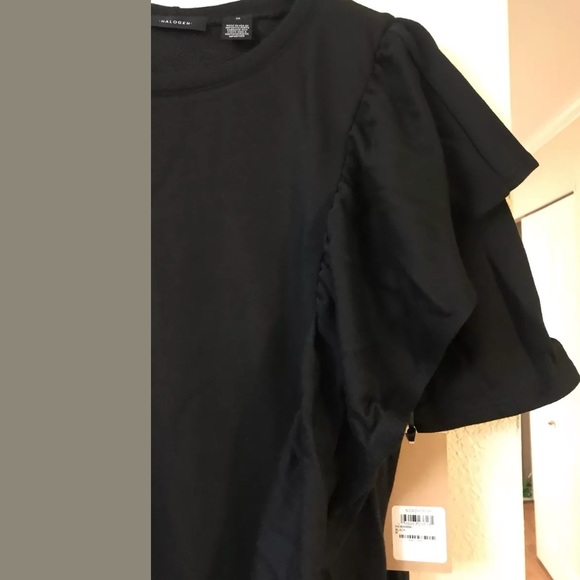 Halogen Black Ruffle Sweatshirt Dress - Picture 5 of 7